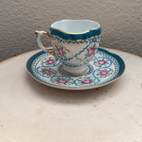 China Rose Gold Tone Mini Plate & Teacup Set - Picture 5 of 10